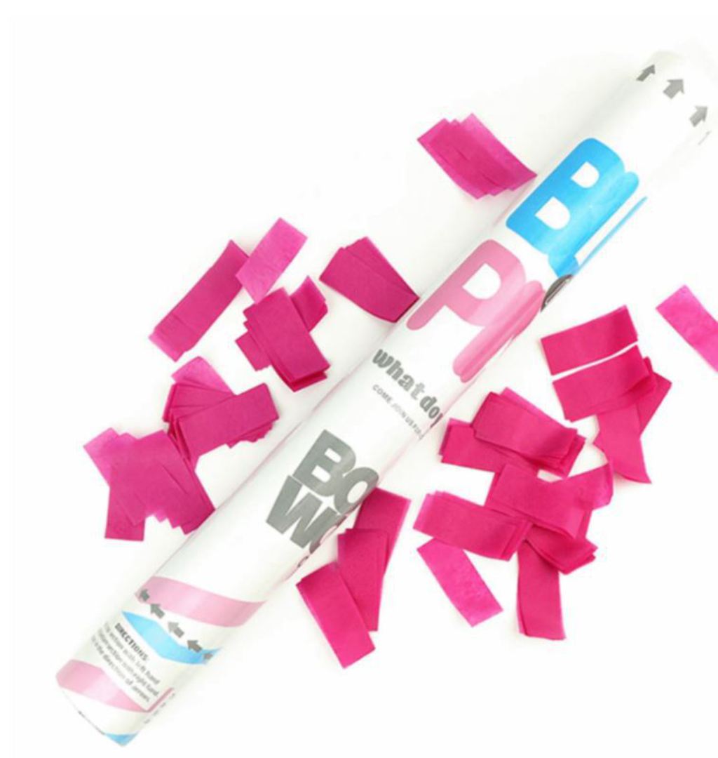 Gender Reveal Confetti Cannons - Pink or Blue image 1